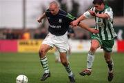 6 January 2002; Tony Grant of Shamrock Rovers in action against Jody Lynch of Bray Wanderers during the eircom League Premier Division match between Bray Wanderers and Shamrock Rovers at the Carlisle Grounds in Bray, Wicklow. Photo by Pat Murphy/Sportsfile