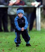 6 January 2002; A young Dublin fan pictured during the 2002 Hurling Blue Stars Exibition Game between Blue Stars and Dublin at Thomas Davis GAA Club in Tallaght, Dublin. Photo by Brian Lawless/Sportsfile