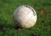 6 January 2002; A football is seen during the 2002 Football Blue Stars Exibition Game between Blue Stars and Dublin at Thomas Davis GAA Club in Tallaght, Dublin. Photo by Ray McManus/Sportsfile