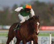27 December 2001; Turtleback, with Barry Geraghty up, on the way to winning the Paddy Power Festival 3-Y-O Hurdle on Day Two of the Leopardstown Christmas Festival at Leopardstown Racecourse in Dublin. Photo by Damien Eagers/Sportsfile