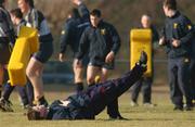 11 January 2002; Brian O'Driscoll who only took part in light training during a Leinster Rugby training session at the Stad TACA in Toulouse, France. Photo by Matt Browne/Sportsfile