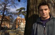 11 January 2002; David Wallace poses for a portrait the Place de Wilson following a Munster training session in Toulouse, France.