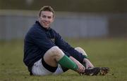 11 January 2001; John Kelly during a Munster training session in Toulouse, France.