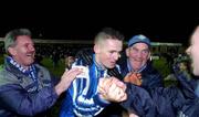 12 January 2002; Finn Harps winning goalscorer Kevin McHugh is congratulated by fans after the FAI Carlsberg Cup Third Round match between Finn Harps and Shelbourne at Finn Park in Ballybofey, Donegal. Photo by David Maher/Sportsfile