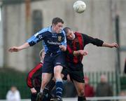 13 January 2002; Colm Byrne of Cherry Orchard in action against Alan Gallen of UCD during the FAI Carlsberg Cup Third Round match between Cherry Orchard and UCD at Capco Park in Dublin. Photo by David Maher/Sportsfile