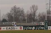 13 January 2002; The scoreboard is seen at the end of the game following the Heineken Cup Pool 6 Round 6 match between Toulouse and Leinster at the Stade Les Sept Denier in Toulouse, France. Photo by Matt Browne/Sportsfile
