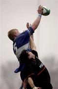 13 January 2002; Leo Cullen of Leinster win possession of the lineout from Fabien Pelous of Toulouse during the Heineken Cup Pool 6 Round 6 match between Toulouse and Leinster at the Stade Les Sept Denier in Toulouse, France. Photo by Brendan Moran/Sportsfile