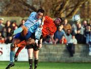 13 January 2002; Darren Kelly of Derry City in action against Gordon Johnson St Kevin's Boys during the FAI Carlsberg Cup Third Round match between St Kevin's Boys and Derry City in Whitehall, Dublin. Photo by Ray Lohan/Sportsfile