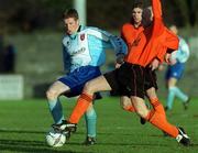 13 January 2002; Eamon Doherty of Derry City in action against Kenny Ennis of St Kevin's Boys during the FAI Carlsberg Cup Third Round match between St Kevin's Boys and Derry City in Whitehall, Dublin. Photo by Ray Lohan/Sportsfile