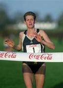 13 January 2002; Anne Keenan Buckley of Ireland crosses the line to win the Women's race during the 2002 Ras na hEireann at Dunleer Athletics Club in Louth. Photo by Pat Murphy/Sportsfile
