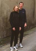 10 January 2002; Paula Radcliffe of Great Britain pictured with Keith Kelly of Ireland in Limerick. Photo by Damien Eagers/Sportsfile