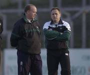 15 January 2002; Assistant coach Declan Kidney, left, and head coach, Eddie O'Sullivan during a Ireland Rugby squad training session and press conference at Thomond Park in Limerick. Photo by Matt Browne/Sportsfile