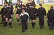 15 January 2002; Head coach Eddie O'Sullivan pictured with his team during a Ireland Rugby squad training session and press conference at Thomond Park in Limerick. Photo by Matt Browne/Sportsfile
