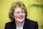 20 January 2002; Member of the Strategic Review Commitee Eithne Fitzgerald during the Strategic Review of The GAA press conference at the Burlington Hotel in Dublin. Photo by Ray McManus/Sportsfile