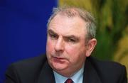 20 January 2002; Member of The Strategic Review Commitee Gerry Cloherty during the Strategic Review of The GAA press conference at the Burlington Hotel in Dublin. Photo by Ray McManus/Sportsfile