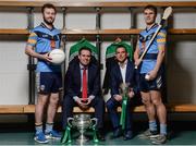 7 December 2016; In attendance at the Independent.ie Higher Education GAA Senior Championships Launch & Draw are, from left, Jack McCaffrey, from University College Dublin, Geoff Lyons, Commerical Director Irish Independent News and Media, Ger Keville, Sports Editor of Independent.ie, and Cian O'Callaghan, from University College Dublin, at Croke Park in Dublin. Photo by Seb Daly/Sportsfile