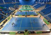 8 December 2016; A general view of the National indoor Arena during the 2016 FZ Forza Irish Open Badminton Championships at National Indoor Arena in Abbotstown, Dublin. Photo by Eóin Noonan/Sportsfile