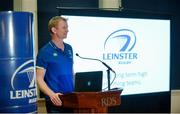 8 December 2016; Ahead of the back to back Champions Cup games against Northampton Saints and the Christmas Guinness PRO12 fixtures, the Leinster Rugby coaching team of Leo Cullen, Stuart Lancaster, Girvan Dempsey and John Fogarty met Season Ticket Holders at an event in the RDS Arena as a thank you for their continued support of the team. Pictured is Leinster head coach Leo Cullen. RDS, Ballsbridge, Dublin. Photo by Piaras Ó Mídheach/Sportsfile