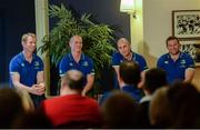 8 December 2016; Ahead of the back to back Champions Cup games against Northampton Saints and the Christmas Guinness PRO12 fixtures, the Leinster Rugby coaching team of Leo Cullen, Stuart Lancaster, Girvan Dempsey and John Fogarty met Season Ticket Holders at an event in the RDS Arena as a thank you for their continued support of the team. Pictured are Leinster coaches, from left, Leo Cullen, head coach, Stuart Lancaster, senior coach, Girvan Dempsey, backs coach, and John Fogarty, scrum coach. RDS, Ballsbridge, Dublin. Photo by Piaras Ó Mídheach/Sportsfile