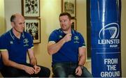 8 December 2016; Ahead of the back to back Champions Cup games against Northampton Saints and the Christmas Guinness PRO12 fixtures, the Leinster Rugby coaching team of Leo Cullen, Stuart Lancaster, Girvan Dempsey and John Fogarty met Season Ticket Holders at an event in the RDS Arena as a thank you for their continued support of the team. Pictured are Leinster backs coach, Girvan Dempsey, left, and Leinster scrum coach John Fogarty. RDS, Ballsbridge, Dublin. Photo by Piaras Ó Mídheach/Sportsfile