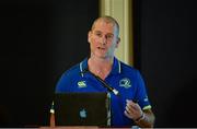 8 December 2016; Ahead of the back to back Champions Cup games against Northampton Saints and the Christmas Guinness PRO12 fixtures, the Leinster Rugby coaching team of Leo Cullen, Stuart Lancaster, Girvan Dempsey and John Fogarty met Season Ticket Holders at an event in the RDS Arena as a thank you for their continued support of the team. Pictured is Leinster senior coach Stuart Lancaster. RDS, Ballsbridge, Dublin. Photo by Piaras Ó Mídheach/Sportsfile