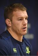 8 December 2016; Leinster's Sean O'Brien during a press conference at Leinster Rugby HQ in UCD, Belfield, Dublin. Photo by Cody Glenn/Sportsfile