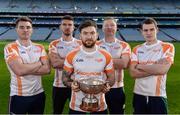 8 December 2016;  In attendance during the Bord na Móna Leinster GAA Series 2017 Launch at Croke Park in Dublin are, from left, Kieran Martin of Westmeath, Colm Begley of Laois, Mickey Burke of Meath, Alan Mulhall of Offaly and Sean Gannon of Carlow. Photo by Sam Barnes/Sportsfile
