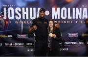 8 December 2016; Anthony Joshua and Katie Taylor following the Anthony Joshua and Eric Molina press conference at the Radisson Hotel in Manchester, England. Photo by Stephen McCarthy/Sportsfile