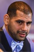 8 December 2016; Eric Molina during a press conference prior to his fight with Anthony Joshua at the Radisson Hotel in Manchester, England. Photo by Stephen McCarthy/Sportsfile