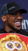 8 December 2016; Anthony Joshua during a press conference prior to his fight with Eric Molina at the Radisson Hotel in Manchester, England. Photo by Stephen McCarthy/Sportsfile
