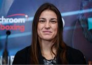 8 December 2016; Katie Taylor during the Anthony Joshua and Eric Molina press conference at the Radisson Hotel in Manchester, England. Photo by Stephen McCarthy/Sportsfile