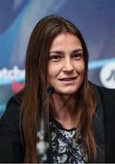 8 November 2016; Katie Taylor during the Anthony Joshua and Eric Molina press conference at the Radisson Hotel in Manchester, England. Photo by Stephen McCarthy/Sportsfile