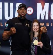 8 December 2016; Anthony Joshua and Katie Taylor during the Anthony Joshua and Eric Molina press conference at the Radisson Hotel in Manchester, England. Photo by Stephen McCarthy/Sportsfile