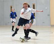 8 December 2016; Kelsey McAteer of Loreto Community School, Milford, Co. Donegal in action against Pobalscoil Inbhear Sceine, Kenmare, Co. Kerry, during the Post Primary Schools National Futsal Finals match between Loreto Community School, Milford, Co. Donegal and Pobalscoil Inbhear Sceine, Kenmare, Co. Kerry at Waterford IT Sports Arena in Waterford. Photo by Matt Browne/Sportsfile