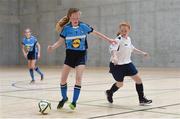 8 December 2016; Keara Ryan of Presentation Secondary School Kilkenny in action against Kelsey McAteer of Loreto Community School, Milford, Co. Donegal, during the Post Primary Schools National Futsal Finals match between Loreto Community School, Milford, Co. Donegal and Presentation Secondary School Kilkenny at Waterford IT Sports Arena in Waterford. Photo by Matt Browne/Sportsfile