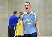 8 December 2016; Kailin Barlow of Summerhill College, Co. Sligo, celebrates after the final whistle against St. Francis College, Rochestown, Cork City, in the Post Primary Schools National Futsal Finals match between St. Francis College, Rochestown, Cork City and Summerhill College, Co. Sligo at Waterford IT Sports Arena in Waterford. Photo by Matt Browne/Sportsfile