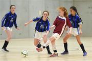 8 December 2016; Kate Slevin of Claregalway College, Co. Galway in action against Pobalscoil Inbhear Sceine, Kenmare, Co. Kerry, during the Post Primary Schools National Futsal Finals match between Loreto Community School, Milford, Co. Donegal and Pobalscoil Inbhear Sceine, Kenmare, Co. Kerry at Waterford IT Sports Arena in Waterford. Photo by Matt Browne/Sportsfile