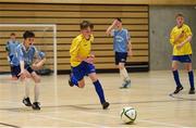 8 November 2016; Emmet Higgins of St. Mary's D.S. Drogheda, Co. Louth in action against Summerhill College, Co. Sligo during the Post Primary Schools National Futsal Finals match between St. Mary's D.S. Drogheda, Co. Louth and Summerhill College, Co. Sligo at Waterford IT Sports Arena in Waterford. Photo by Matt Browne/Sportsfile