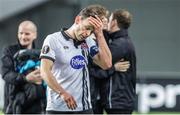 8 December 2016; Andy Boyle of Dundalk dejected following the UEFA Europa League Group D Matchday 6 match between Maccabi Tel Aviv and Dundalk at Netanya Municiipal Stadium in Netanya, Israel. Photo by Nir Keidar/Sportsfile