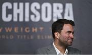 9 December 2016; Promoter Eddie Hearn during the official weigh-in at the Victoria Warehouse in Manchester prior to the Anthony Joshua v Eric Molina fight card at the Manchester Arena in Manchester, England. Photo by Stephen McCarthy/Sportsfile