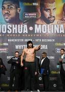 9 December 2016; Eric Molina during the official weigh-in at the Victoria Warehouse in Manchester prior to the Anthony Joshua v Eric Molina fight card at the Manchester Arena in Manchester, England. Photo by Stephen McCarthy/Sportsfile
