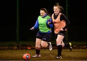 9 December 2016; Katelyn Foley, left, from Dundrum, in action against, Roisin Higgins, from Ringsend, during the late Light League Finals event at the Irishtown Stadium in Dublin. Photo by Seb Daly/Sportsfile