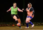 9 December 2016; Anna Wilson Flynn, left, from Dundrum, in action against Erika O'Connor Burke, from Ringsend, during the late Light League Finals event at the Irishtown Stadium in Dublin. Photo by Seb Daly/Sportsfile