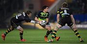 9 December 2016; Joey Carbery of Leinster in action against Stephen Myler, left, and Jamie Gibson of Northampton Saints during the European Rugby Champions Cup Pool 4 Round 3 match between Northampton Saints and Leinster at Franklin's Gardens in Northampton, England. Photo by Stephen McCarthy/Sportsfile