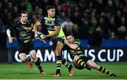 9 December 2016; Adam Byrne of Leinster is tackled by JJ Hanrahan of Northampton Saints during the European Rugby Champions Cup Pool 4 Round 3 match between Northampton Saints and Leinster at Franklin's Gardens in Northampton, England. Photo by Stephen McCarthy/Sportsfile