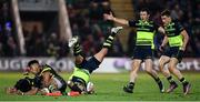 9 December 2016; Isa Nacewa of Leinster following a high tackle from George Pisi of Northampton Saints during the European Rugby Champions Cup Pool 4 Round 3 match between Northampton Saints and Leinster at Franklin's Gardens in Northampton, England. Photo by Stephen McCarthy/Sportsfile