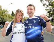 30 April 2011; Leinster supporters Aimee Whelan and Enda Gallagher, from Tullamore, Co Offally, at the game. Heineken Cup Semi-Final, Leinster v Toulouse, Aviva Stadium, Lansdowne Road, Dublin. Picture credit: Oliver McVeigh / SPORTSFILE