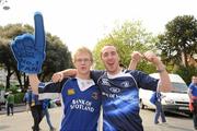 30 April 2011; Leinster supporters Simon Pearson and Sean Breaslin, from Howth, Dublin, at the game. Heineken Cup Semi-Final, Leinster v Toulouse, Aviva Stadium, Lansdowne Road, Dublin. Picture credit: Oliver McVeigh / SPORTSFILE