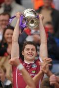 1 May 2011; Galway captain Colin Forde holds aloft the Clarke cup. Cadbury GAA All-Ireland Football U21 Championship Final, Cavan v Galway, Croke Park, Dublin. Picture credit: Oliver McVeigh / SPORTSFILE