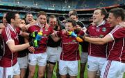 1 May 2011; Galway players celebrate on the pitch after the game. Cadbury GAA All-Ireland Football U21 Championship Final, Cavan v Galway, Croke Park, Dublin. Picture credit: Daire Brennan / SPORTSFILE